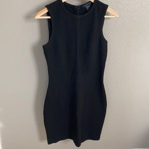 Black sleeveless sheath dress